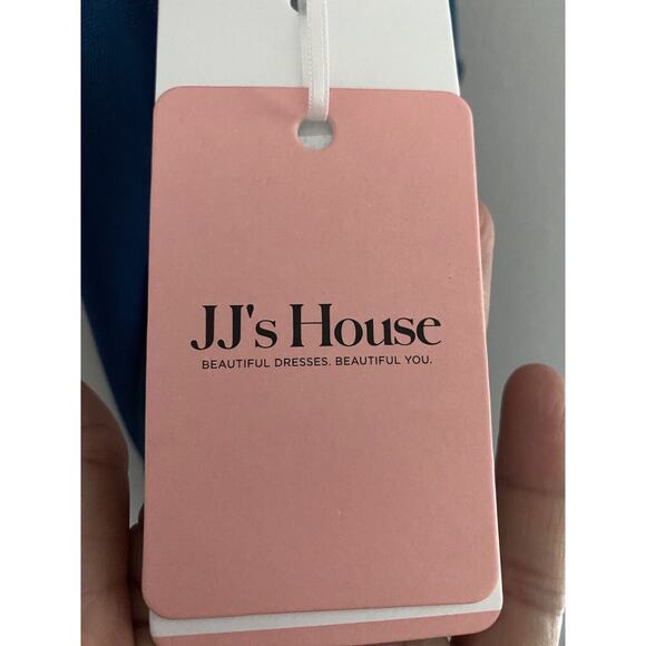 NWT JJ's House A-line Scoop Ink Blue Chiffon Bridesmaid Dress Small - Picture 14 of 16